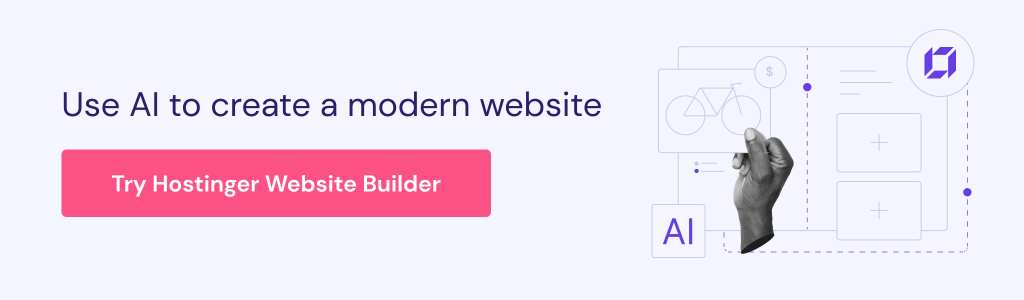 Use AI to create a modern website - Hostinger Website Builder